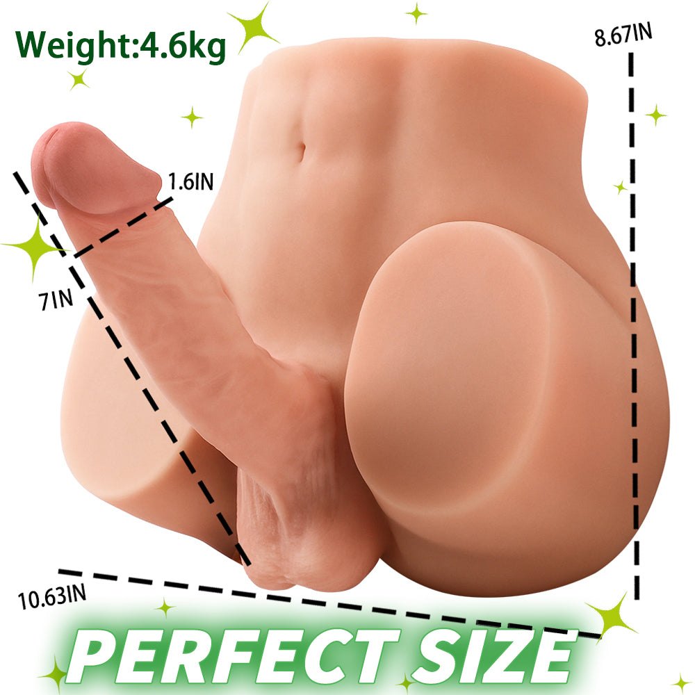 10.1lb 2-in-1 Torso, 360-Degree Dildo - Male Sex Doll