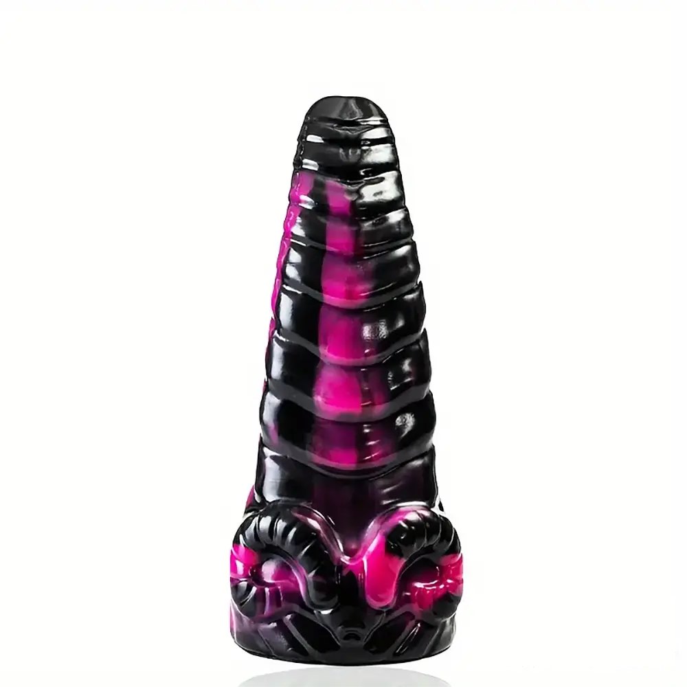 10.2in Ribbed Silicone Anal Plug - Dragon Dildo Style