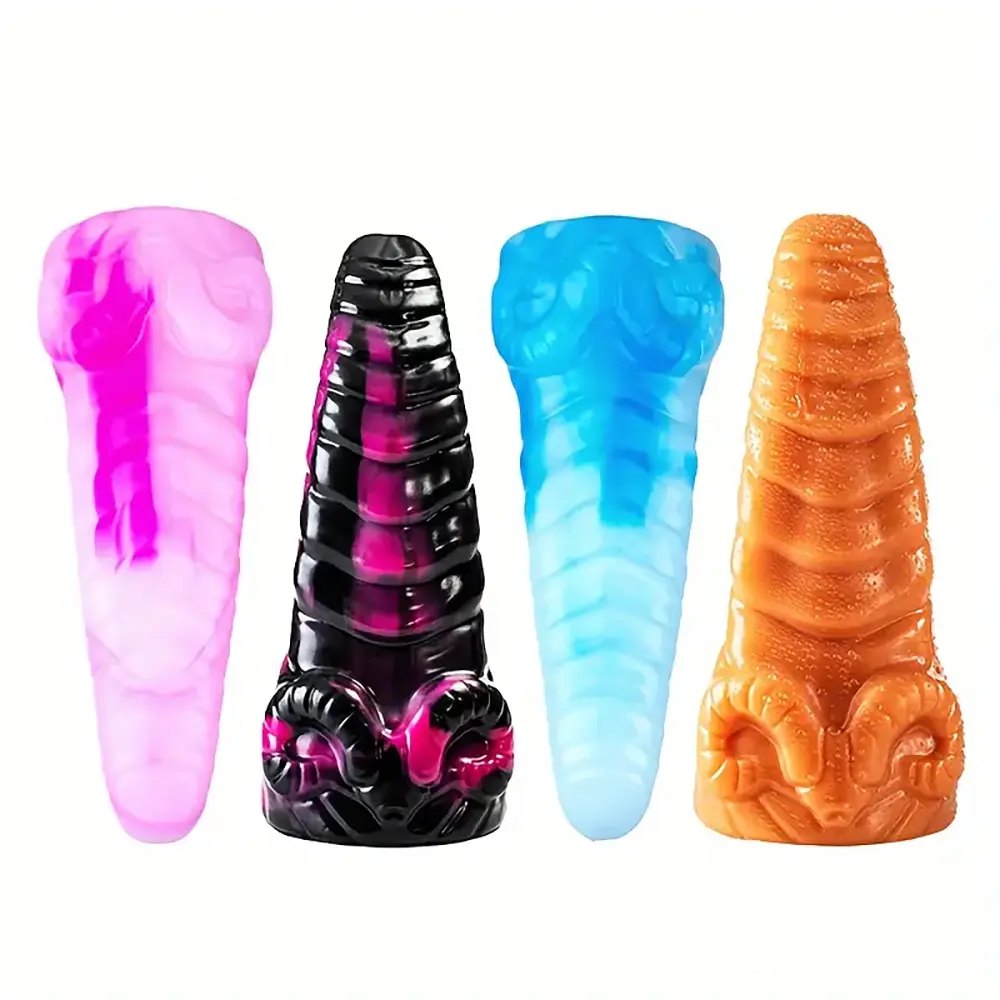 10.2in Ribbed Silicone Anal Plug - Dragon Dildo Style