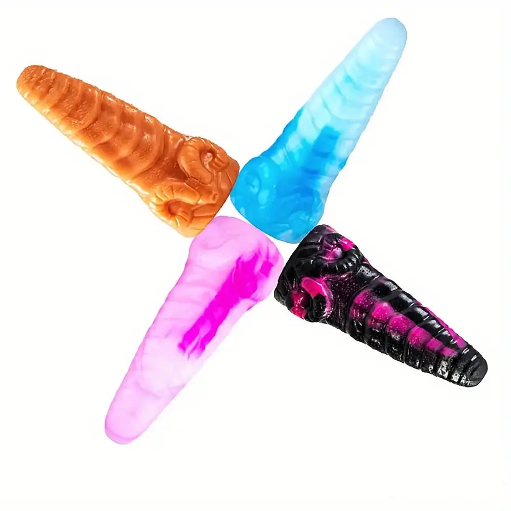 10.2in Ribbed Silicone Anal Plug - Dragon Dildo Style