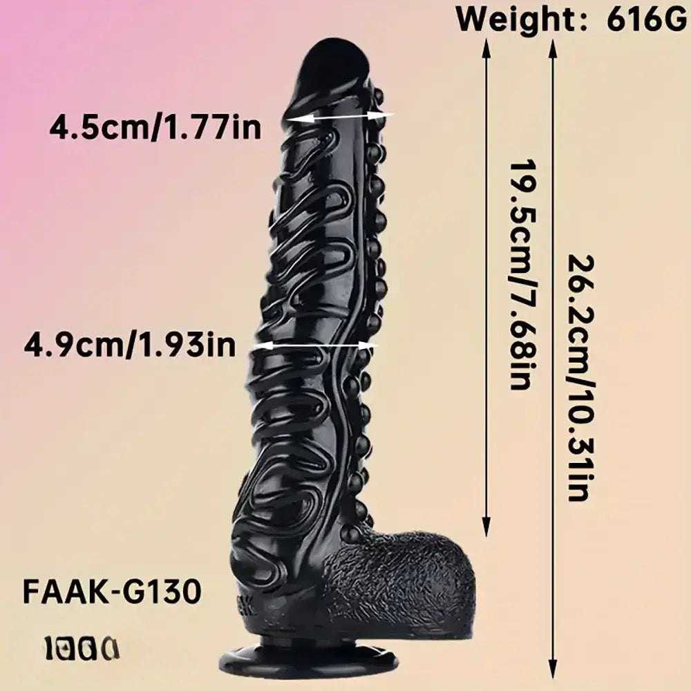10.31in Bumpy Silicone Fantasy Dildo - Dragon Dildo Style