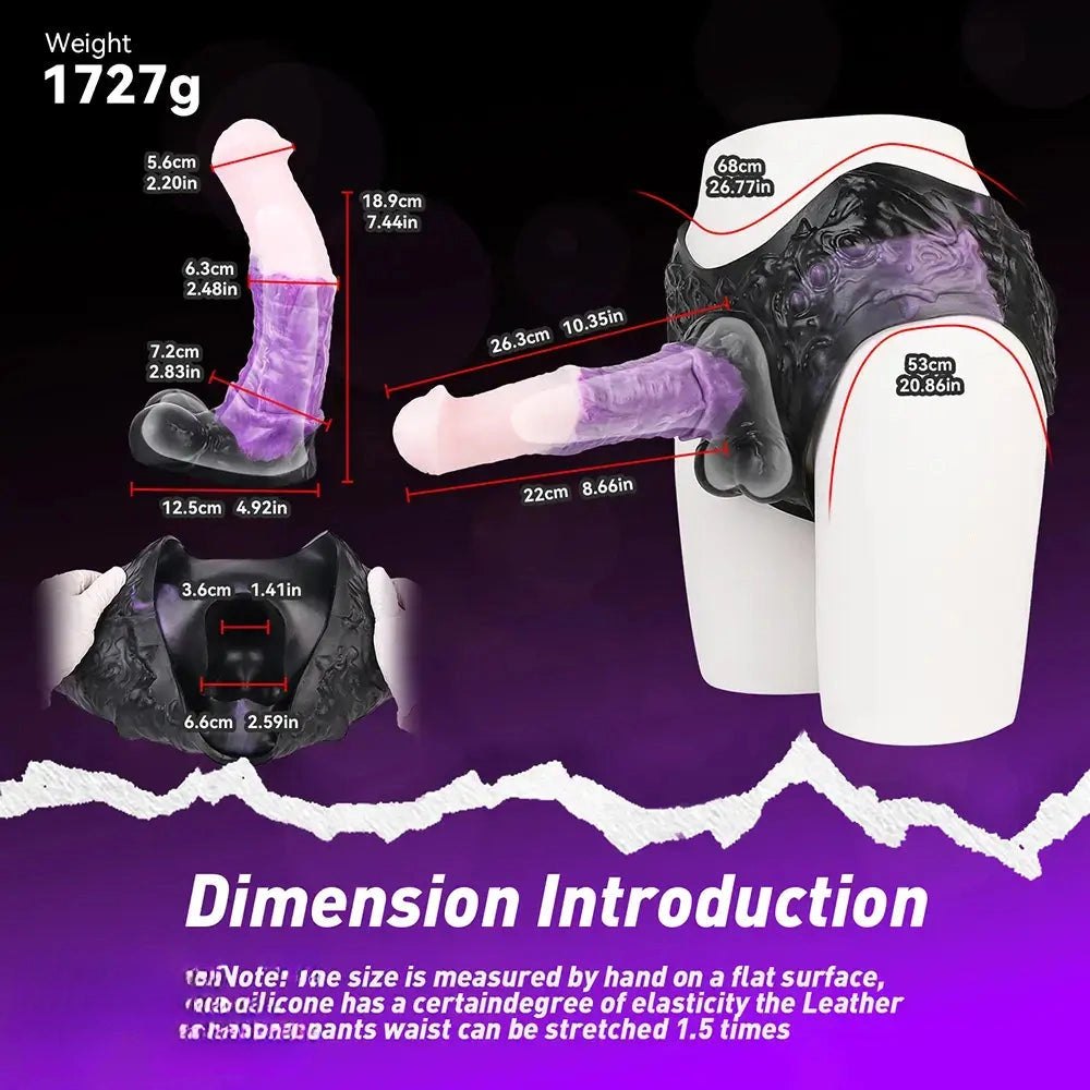10.35in Hollow Strap-On Dildo Harness - Realistic Dildo Design