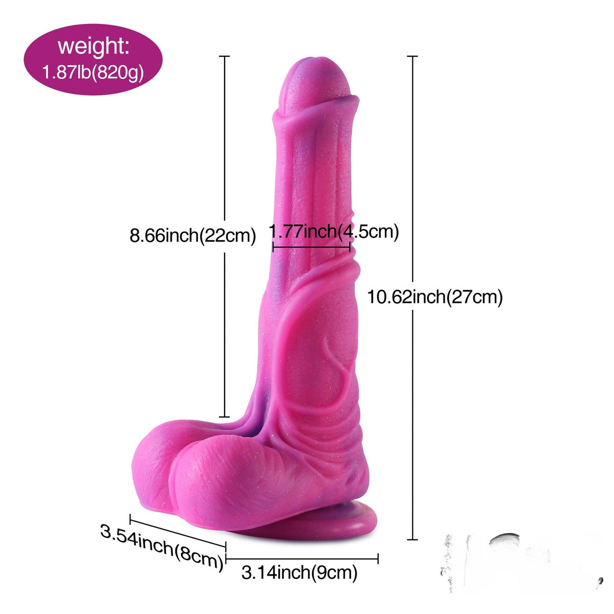 10.62in Swirled Purple Dildo - Realistic Dildo