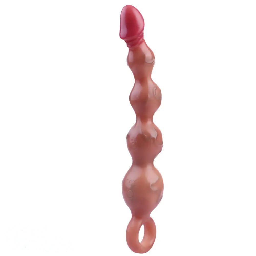 10.8in Pull Bead Anal Dildo - Silicone Beaded Anal Dildo