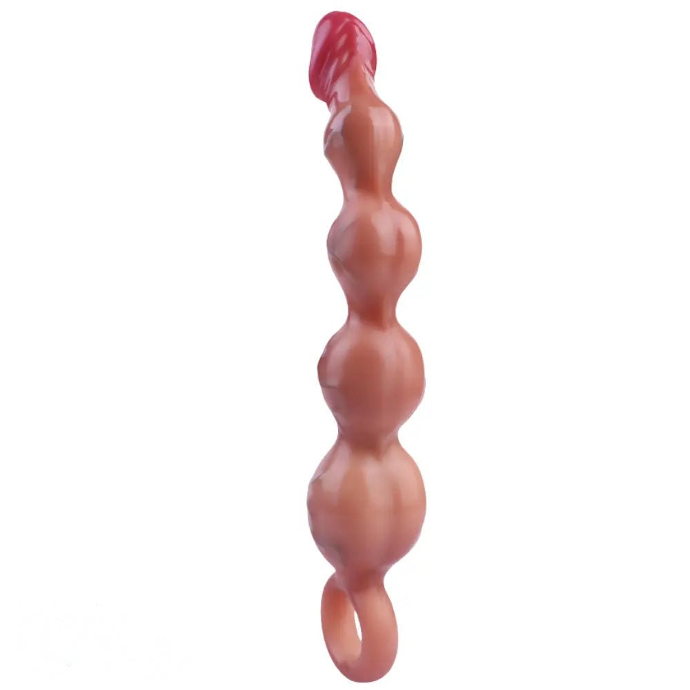 10.8in Pull Bead Anal Dildo - Silicone Beaded Anal Dildo