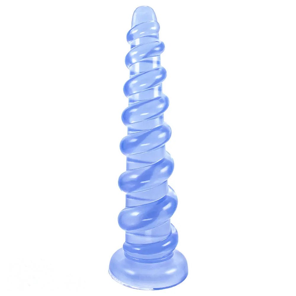 10.8in Ribbed PVC Anal Dildo - Suction Cup Anal Dildo