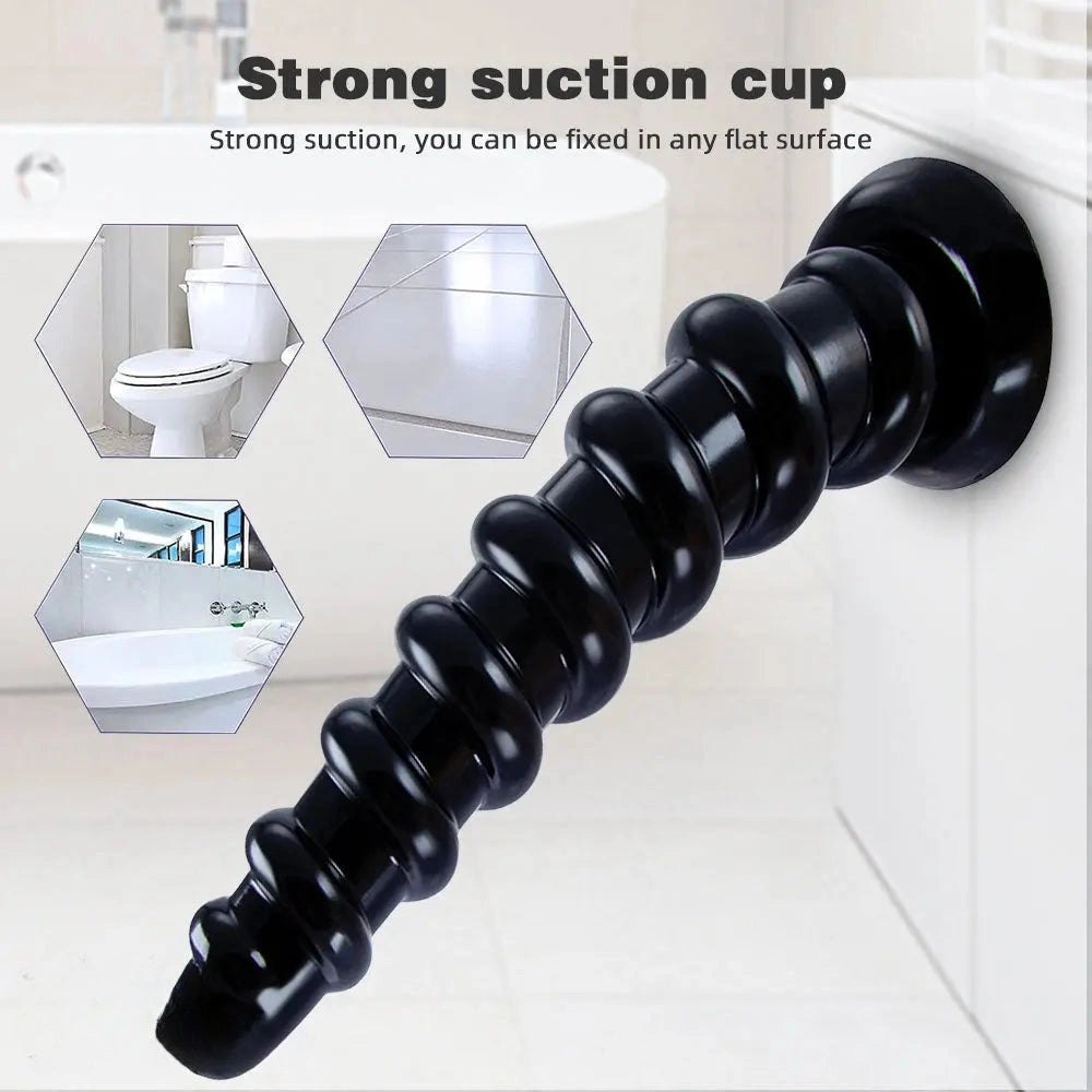 10.8in Ribbed PVC Anal Dildo - Suction Cup Anal Dildo