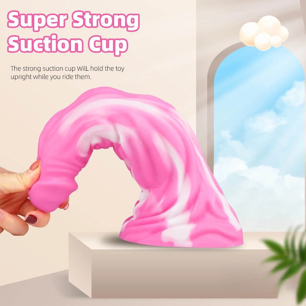 10.8in Thick Marbled Fantasy Dildo - Liquid Silicone Dildo