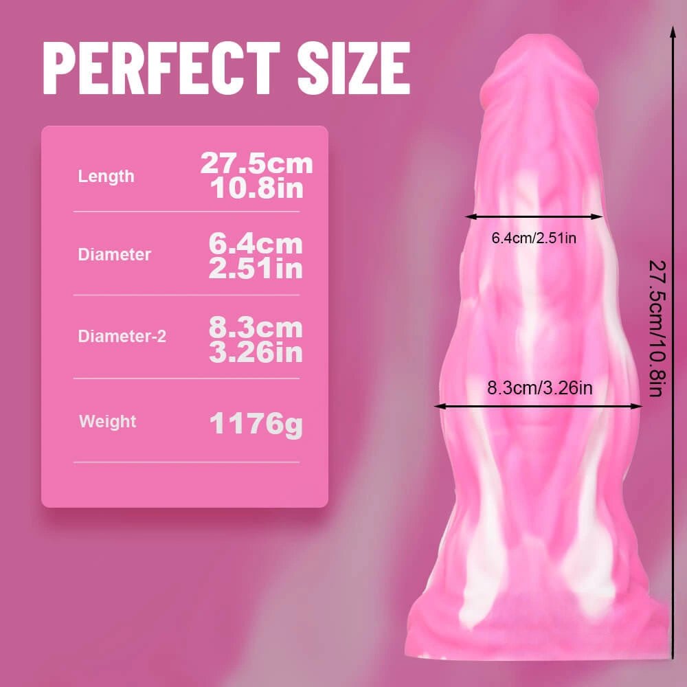 10.8in Thick Marbled Fantasy Dildo - Liquid Silicone Dildo