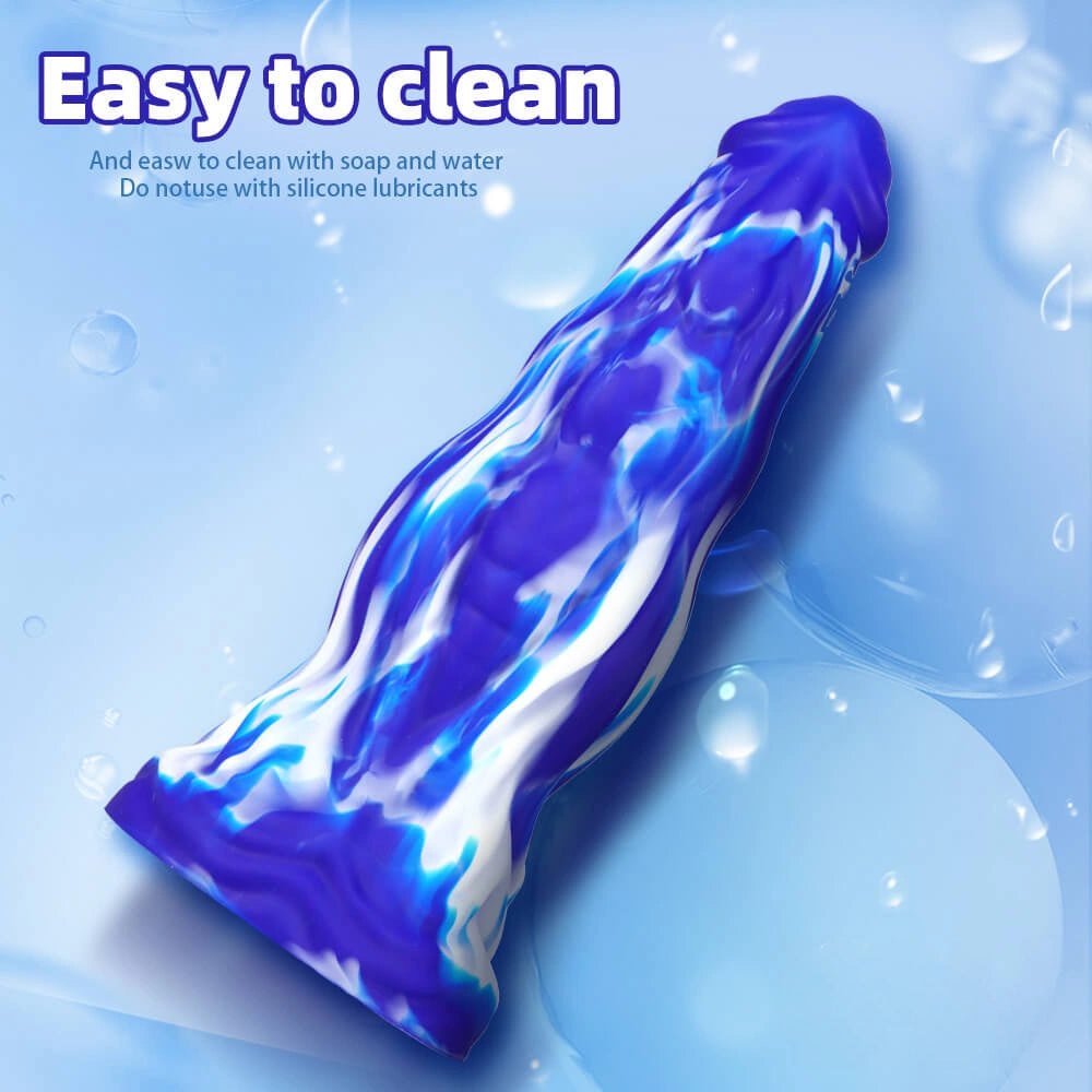 10.8in Thick Marbled Fantasy Dildo - Liquid Silicone Dildo