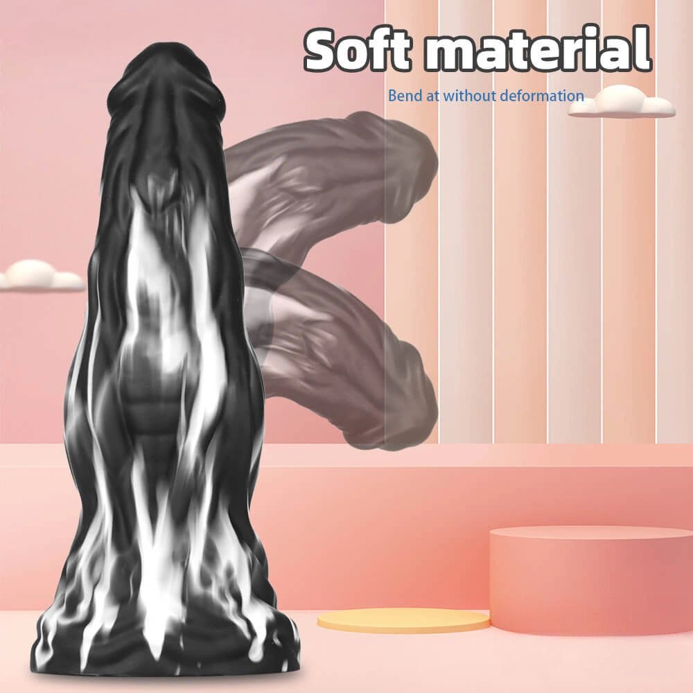 10.8in Thick Marbled Fantasy Dildo - Liquid Silicone Dildo