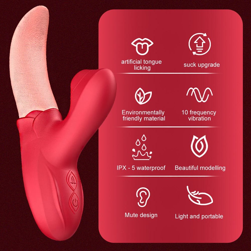10-Mode Tongue Licking Vibrator - Clitoral Stimulator Toy