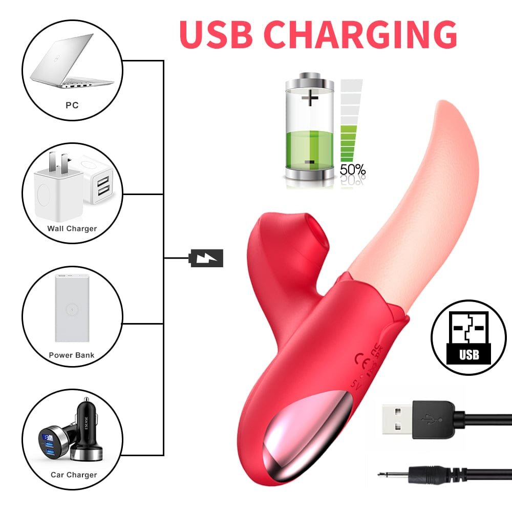 10-Mode Tongue Licking Vibrator - Clitoral Stimulator Toy
