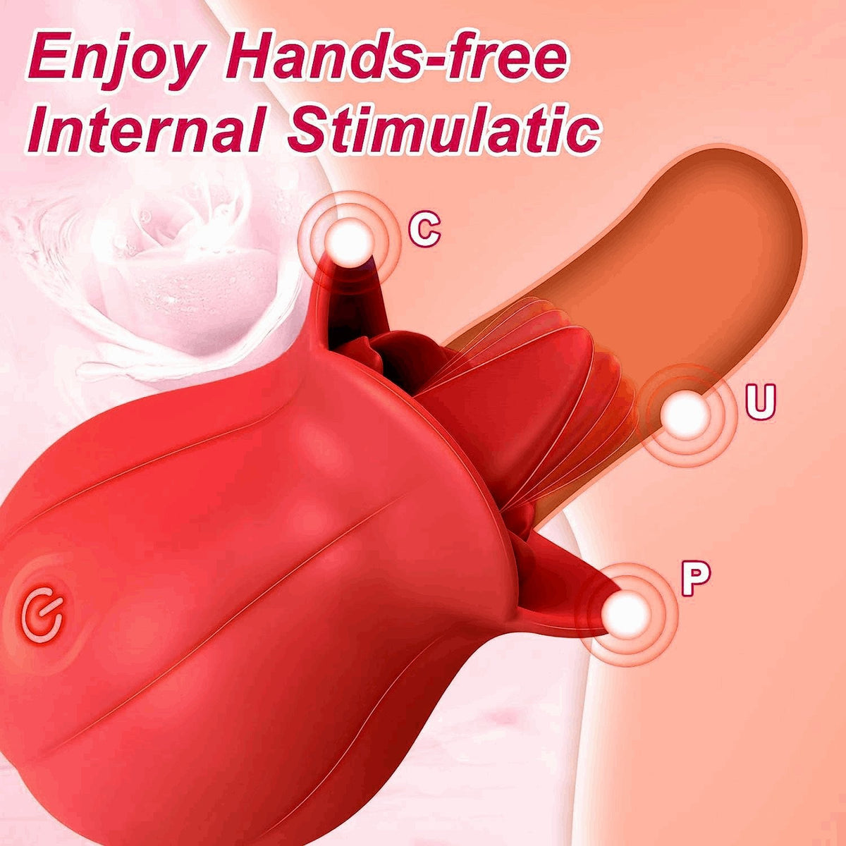 10-Speed Rose Tongue Vibrator - Clit Sucking Rose Toy