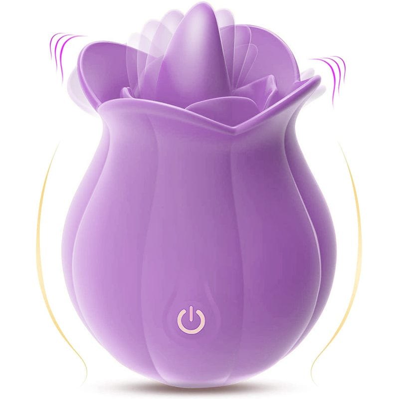 10-Speed Rose Tongue Vibrator - Clit Sucking Rose Toy
