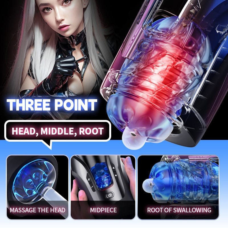 10-Speed Telescopic Male Stroker - Thrusting Masturbator