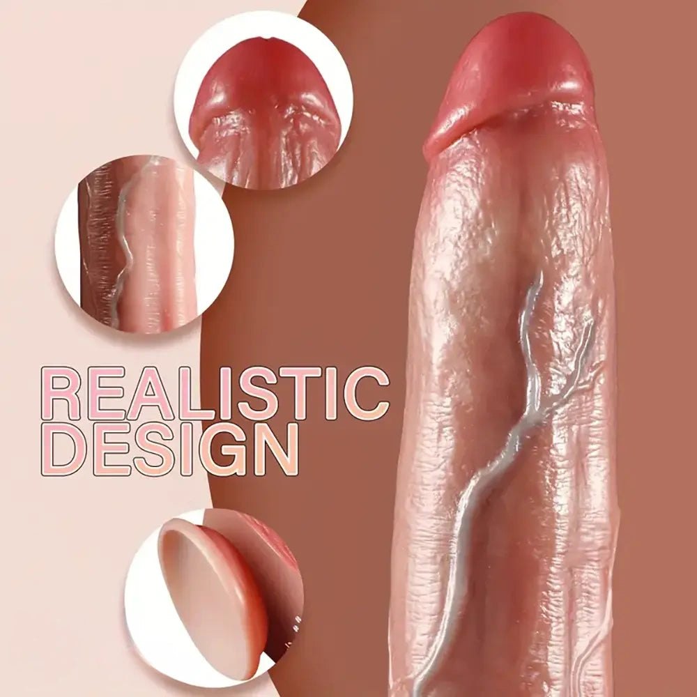 10in Realistic Flesh Suction Dildo - Lifelike Suction Cup Dildo
