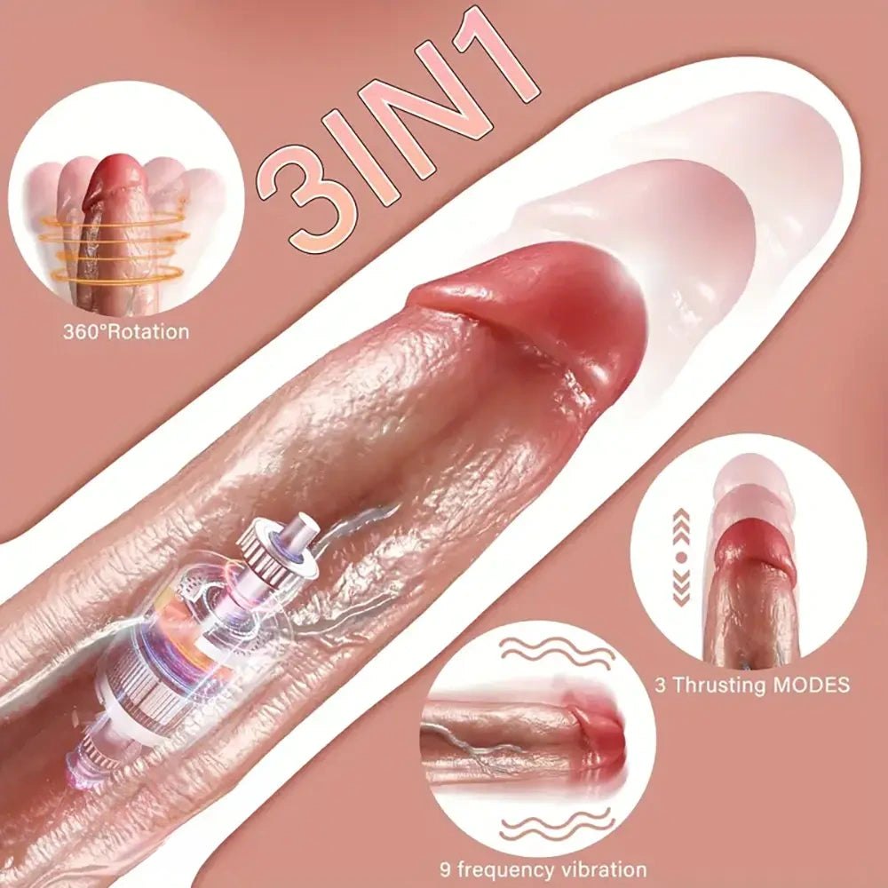 10in Realistic Flesh Suction Dildo - Lifelike Suction Cup Dildo