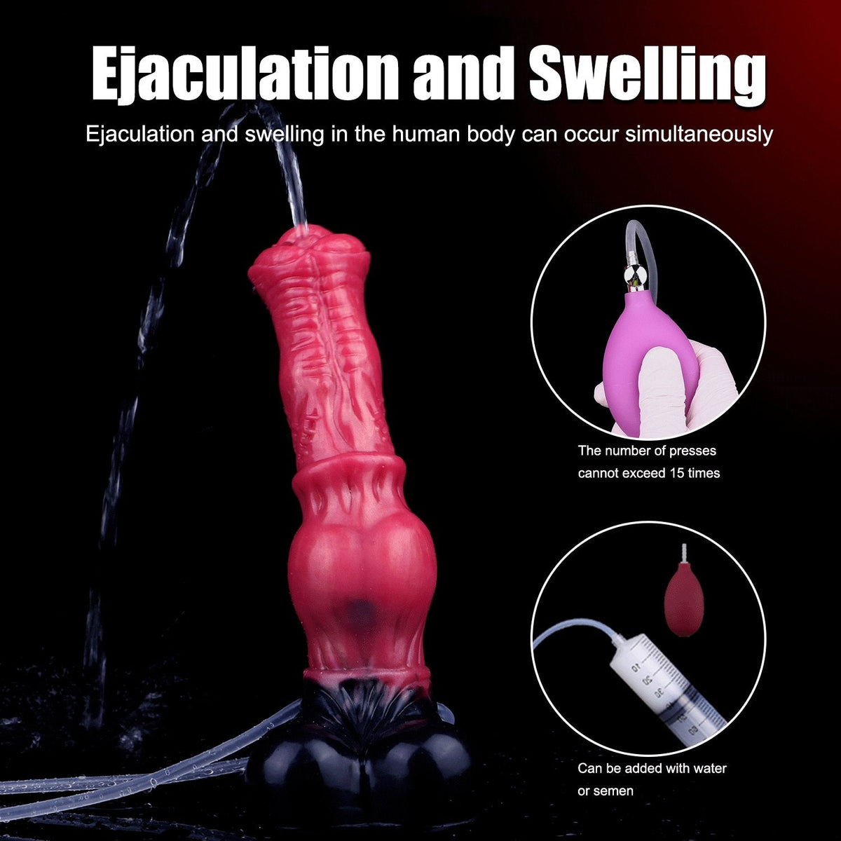 10in Red Knotted Horse-Style Dildo - Horse Knot Dildo