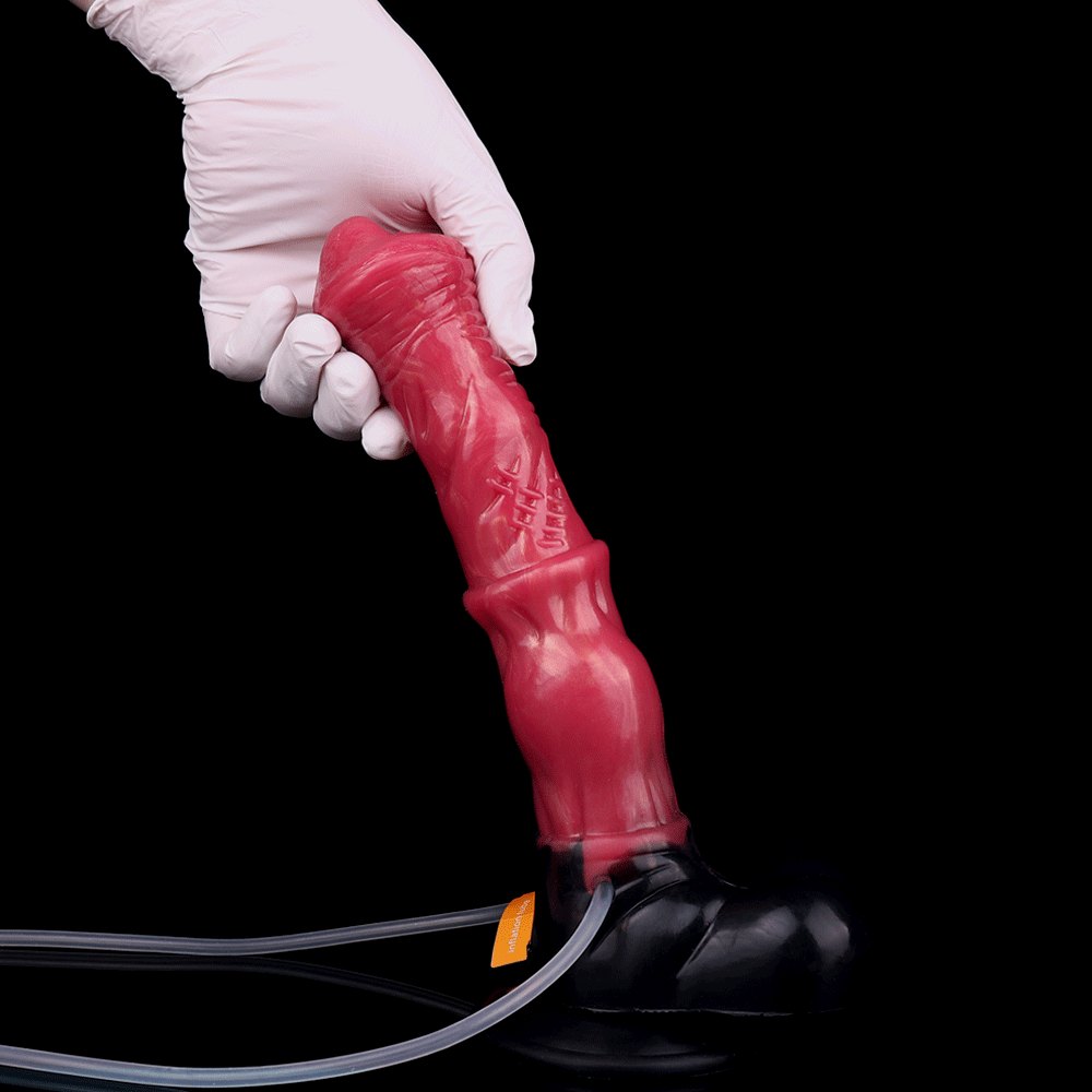 10in Red Knotted Horse-Style Dildo - Horse Knot Dildo