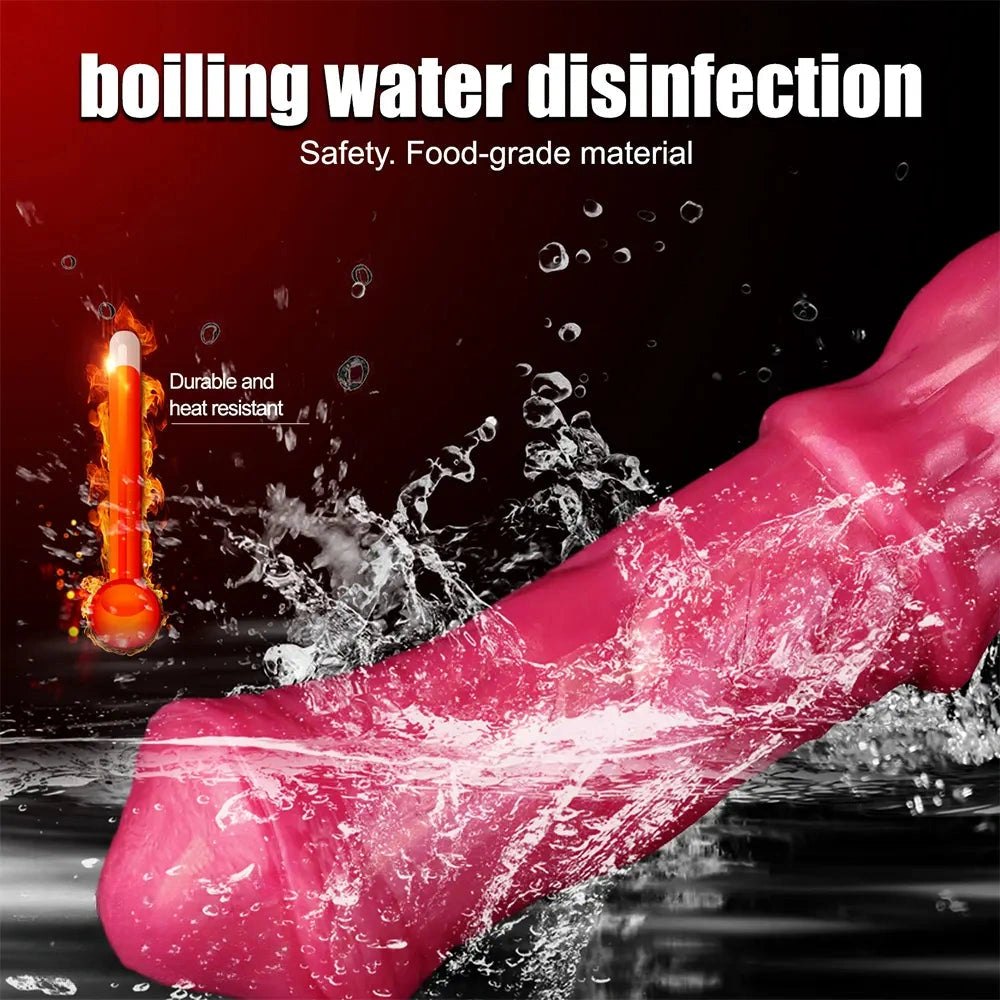 10in Red Knotted Horse-Style Dildo - Horse Knot Dildo