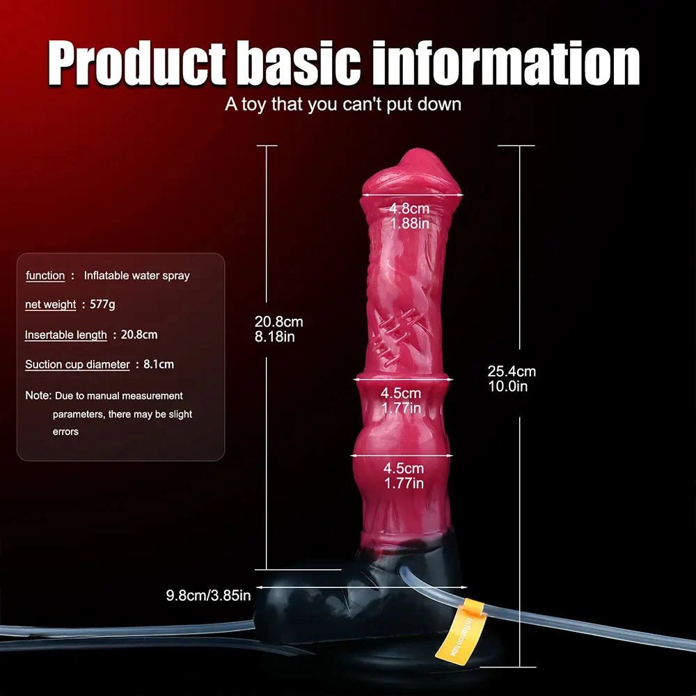 10in Red Knotted Horse-Style Dildo - Horse Knot Dildo