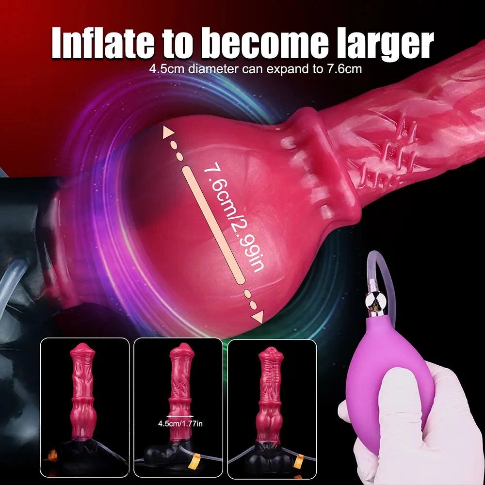 10in Red Knotted Horse-Style Dildo - Horse Knot Dildo