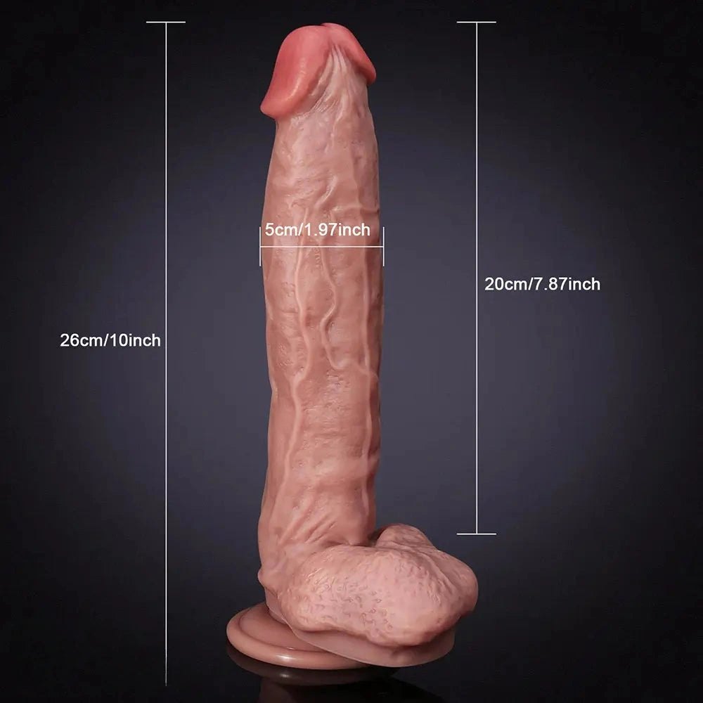10in Veiny Black Realistic Dildo - Realistic Dildo