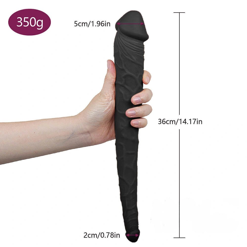 14in Double-Ended Realistic PVC Dildo - Double-Ended Dildo