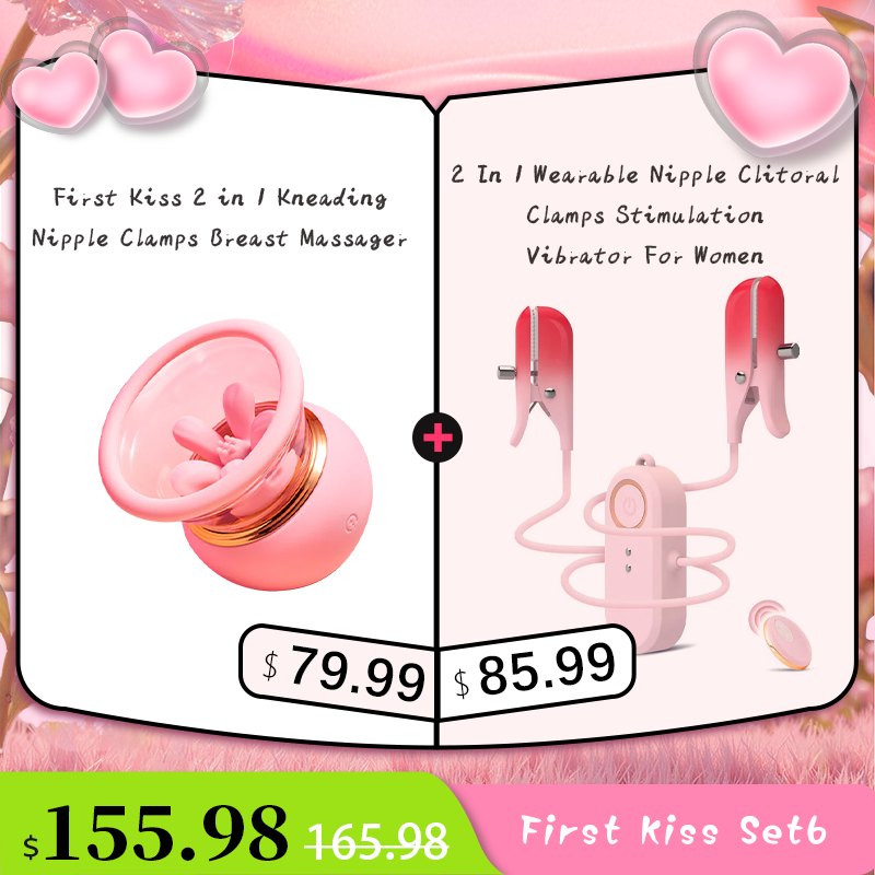 2-in-1 Kneading Suction Nipple Clamps - Nipple Suckers