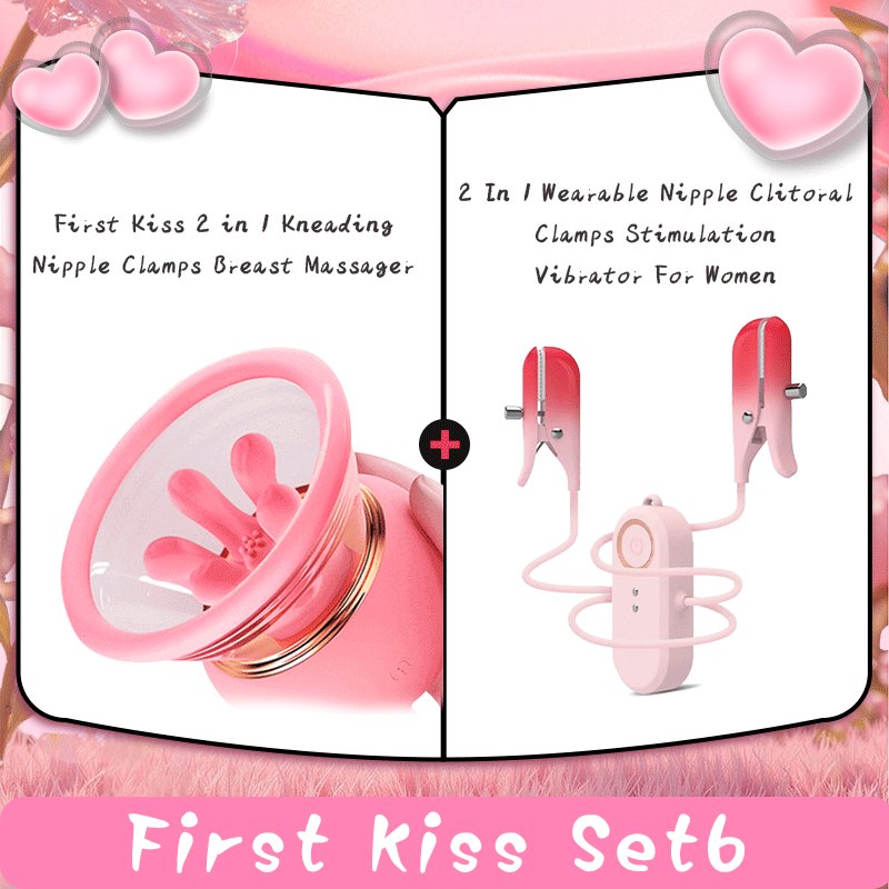 2-in-1 Kneading Suction Nipple Clamps - Nipple Suckers