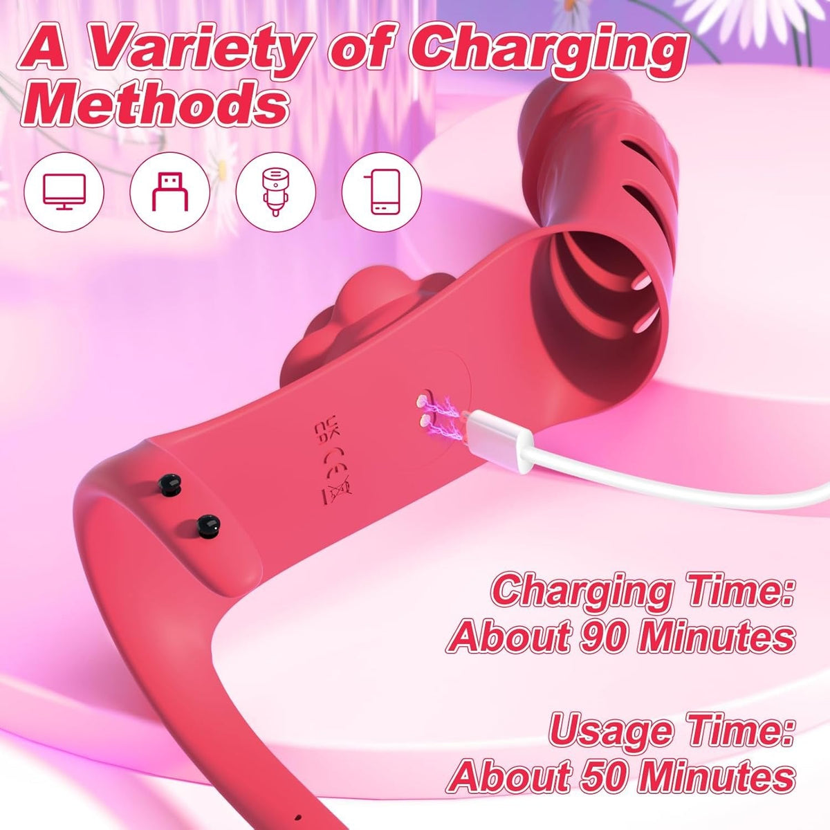 2-in-1 Rose Finger Vibrator - G-Spot Finger Stimulator
