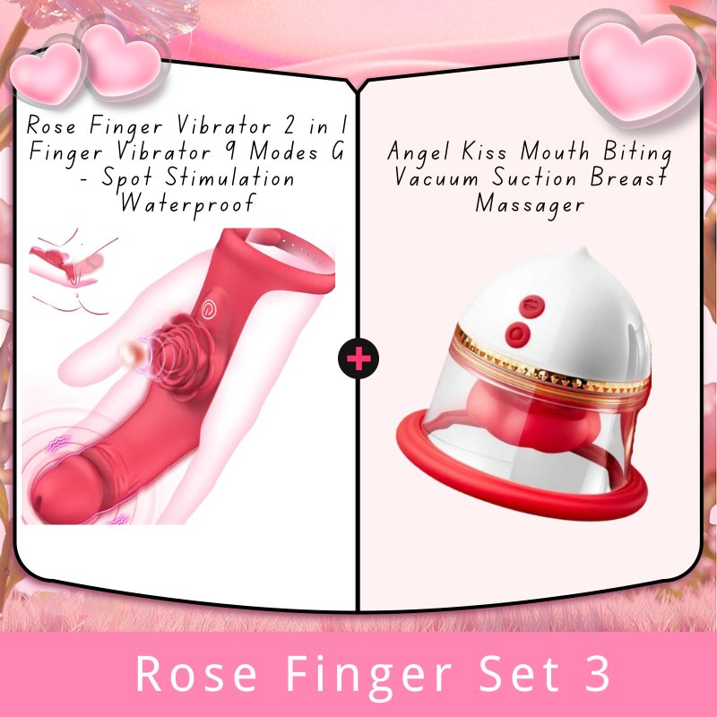2-in-1 Rose Finger Vibrator - G-Spot Finger Stimulator