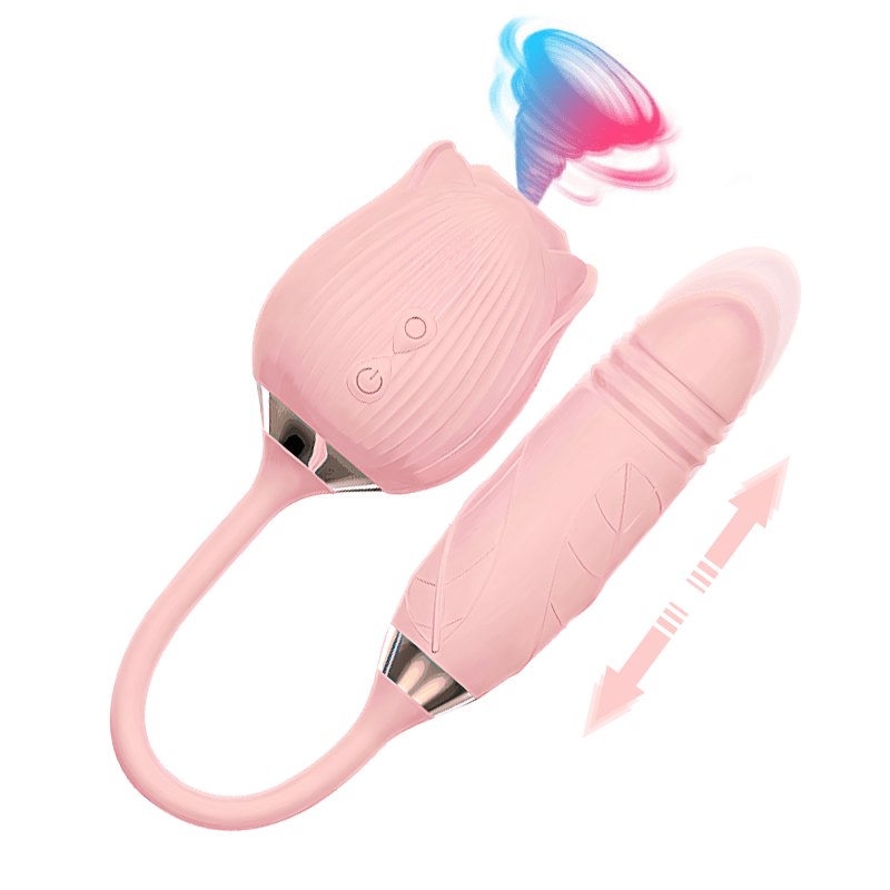 2-in-1 Rose Toy with Vibrating Egg - Clit Sucker