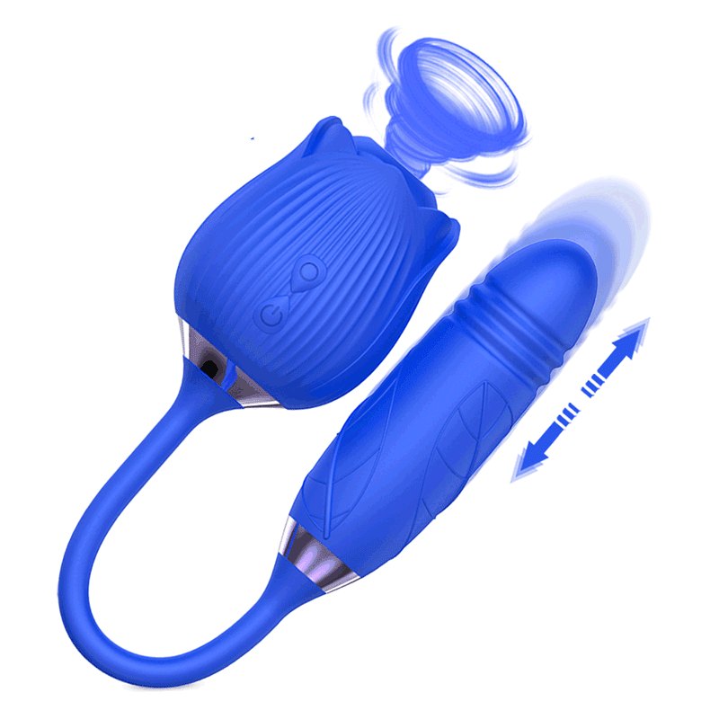 2-in-1 Rose Toy with Vibrating Egg - Clit Sucker