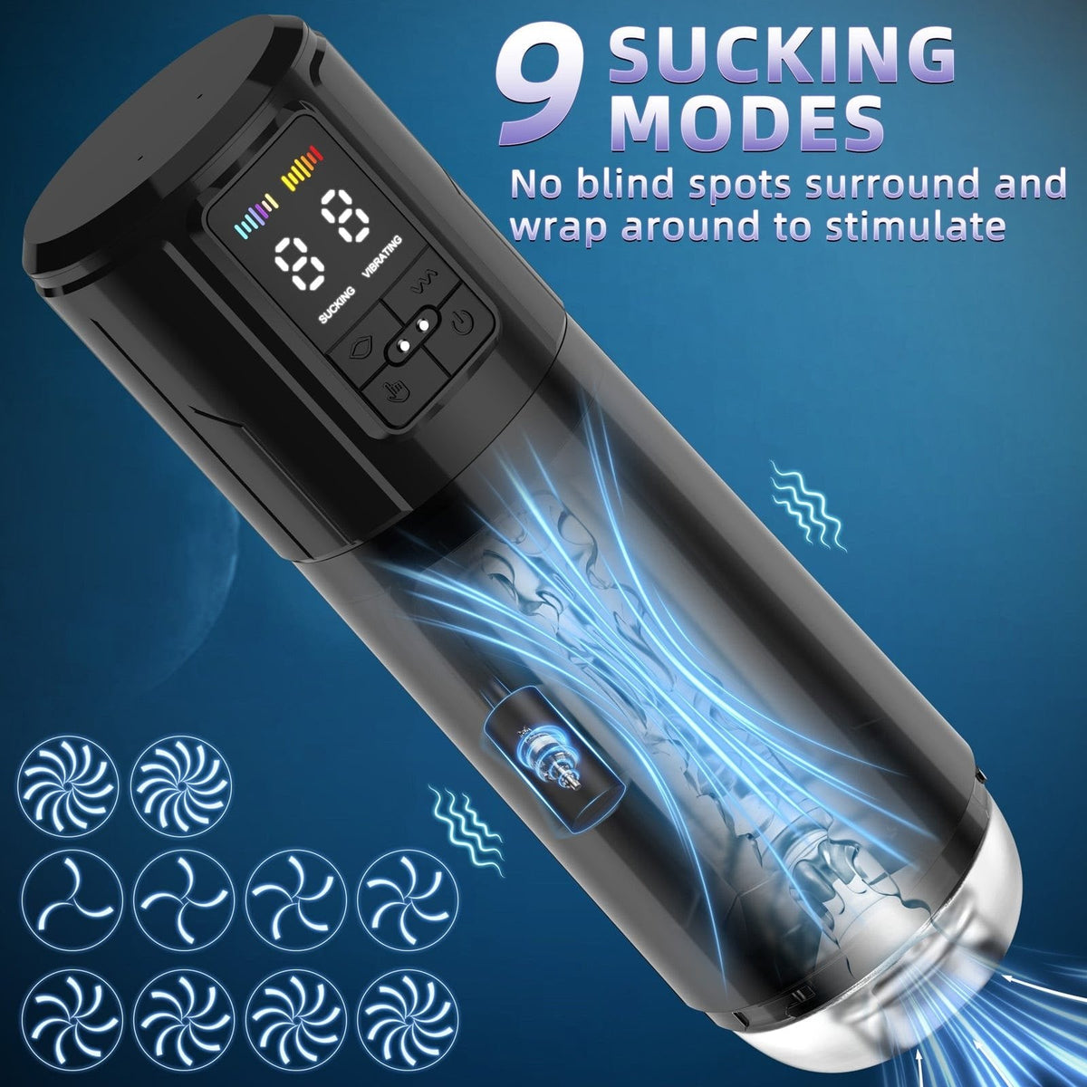 2-in-1 Suction Vibrating Masturbator - Male Masturbator