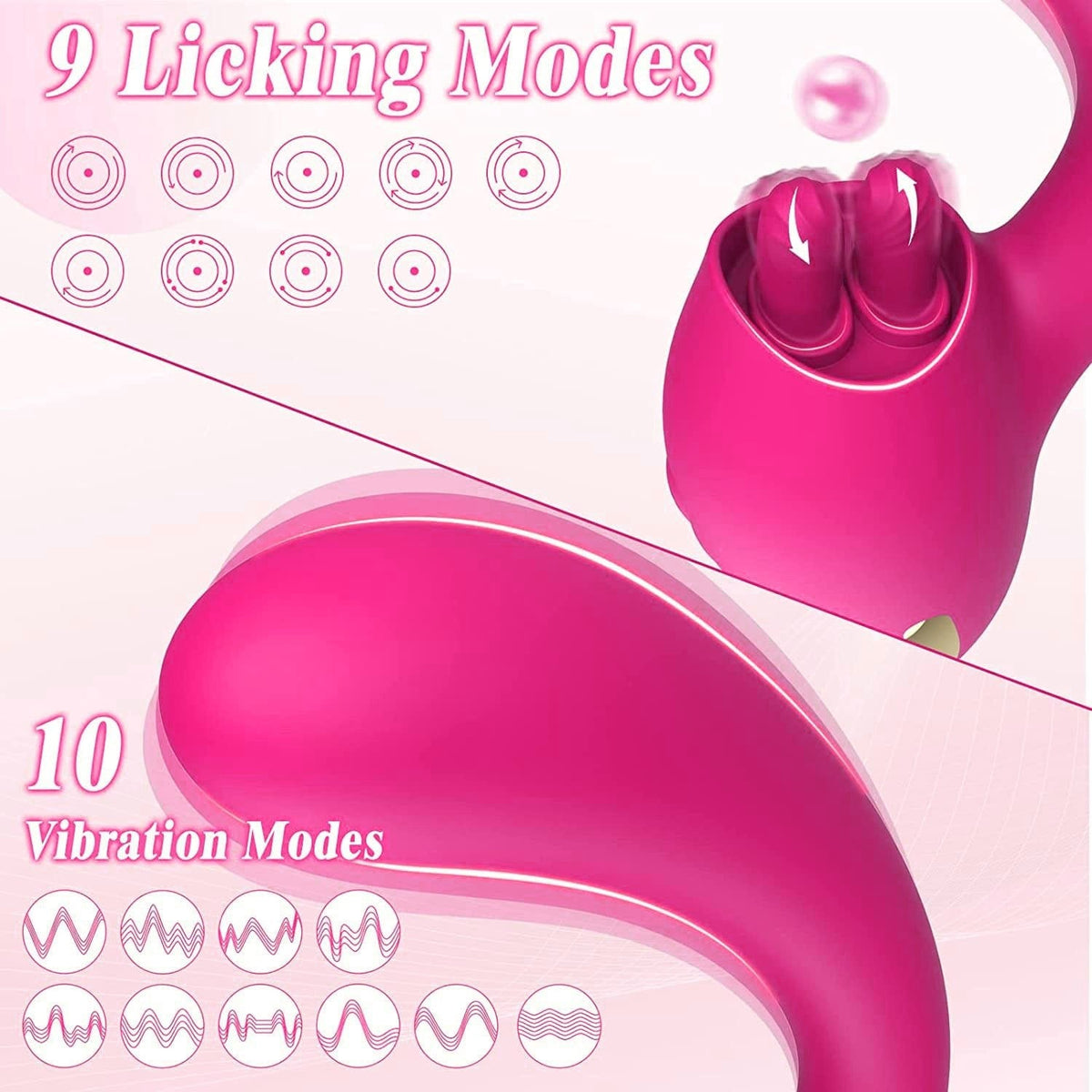 2-in-1 Tongue Licking G-Spot Dildo - Realistic Dildo Toy