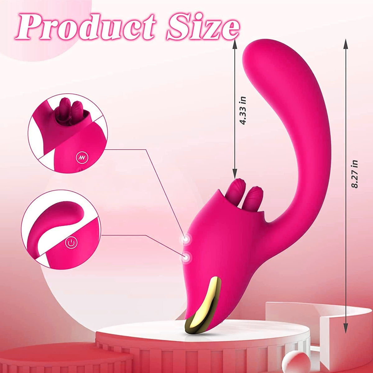 2-in-1 Tongue Licking G-Spot Dildo - Realistic Dildo Toy