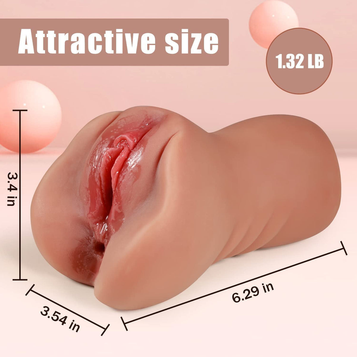 2-in-1 TPE Pocket Pussy Masturbator - Dual Channel Male Stroker