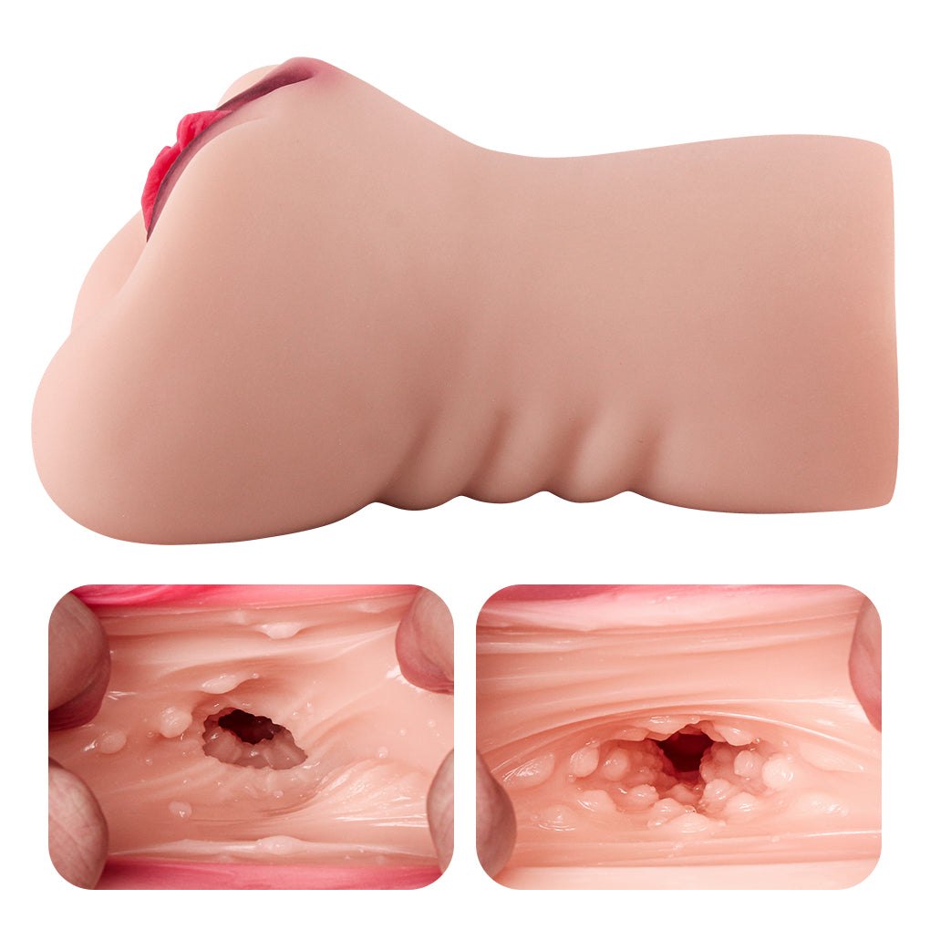 2-in-1 TPE Pocket Pussy Masturbator - Dual Channel Male Stroker