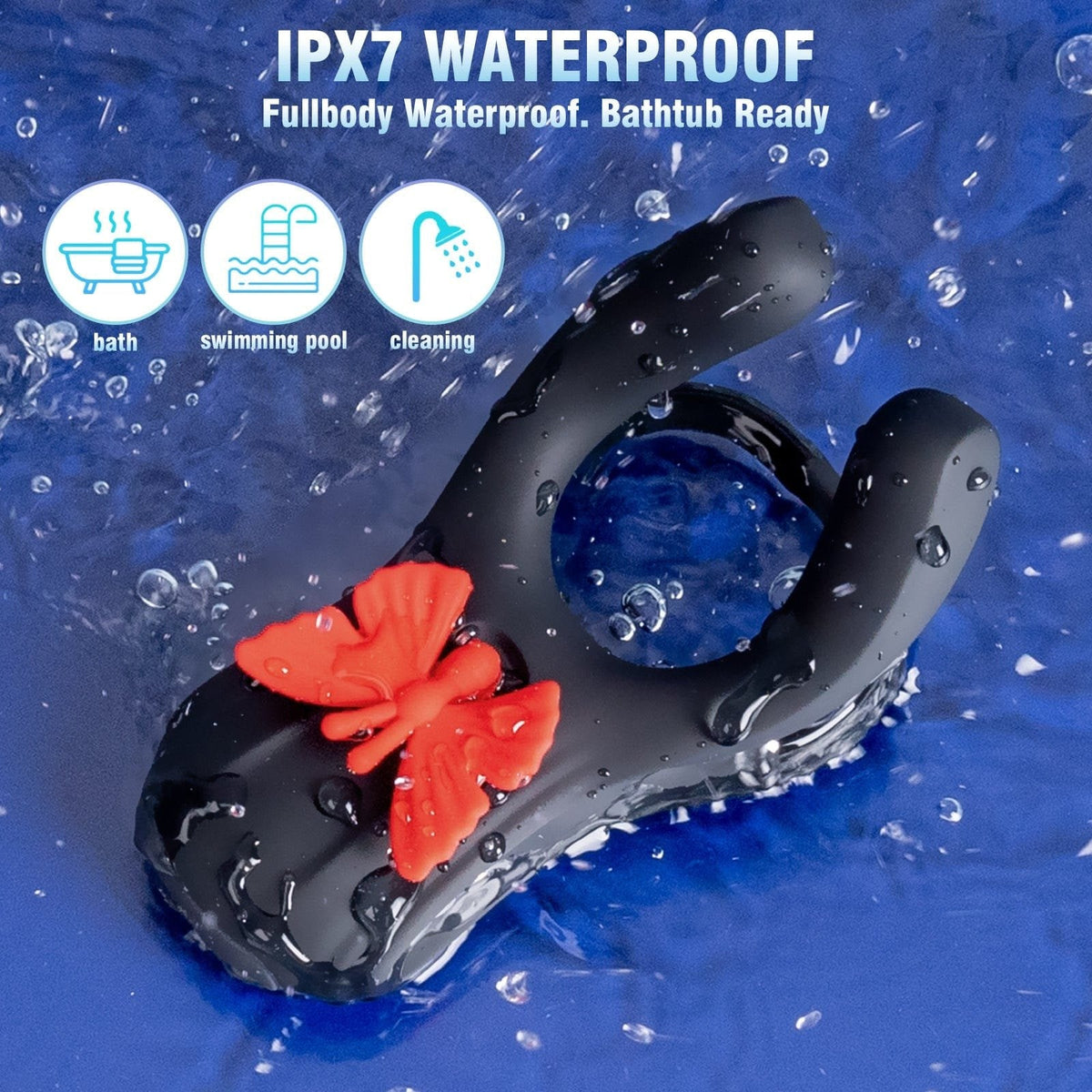 3-in-1 Butterfly Vibrating Cock Ring - Couples Vibrating Ring
