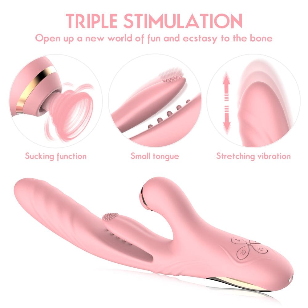 3-in-1 Rabbit Thrusting Vibrator - Dual Motor G-Spot Vibrator