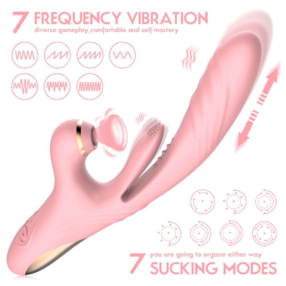 3-in-1 Rabbit Thrusting Vibrator - Dual Motor G-Spot Vibrator