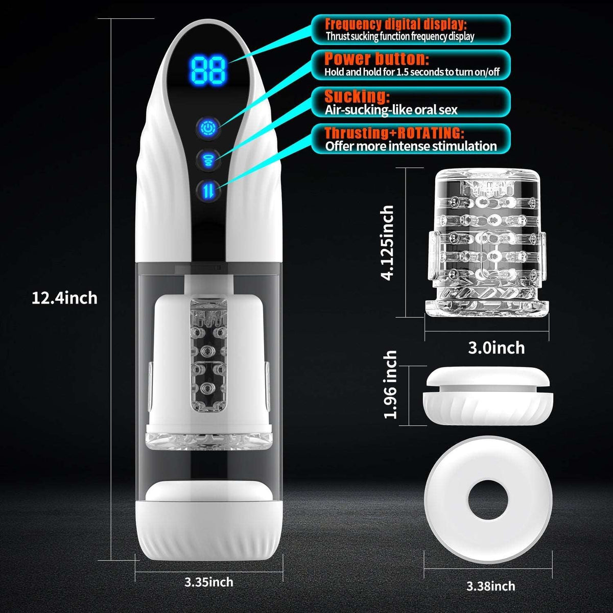 3-in-1 Thrusting Rotating Masturbator - Male Masturbator