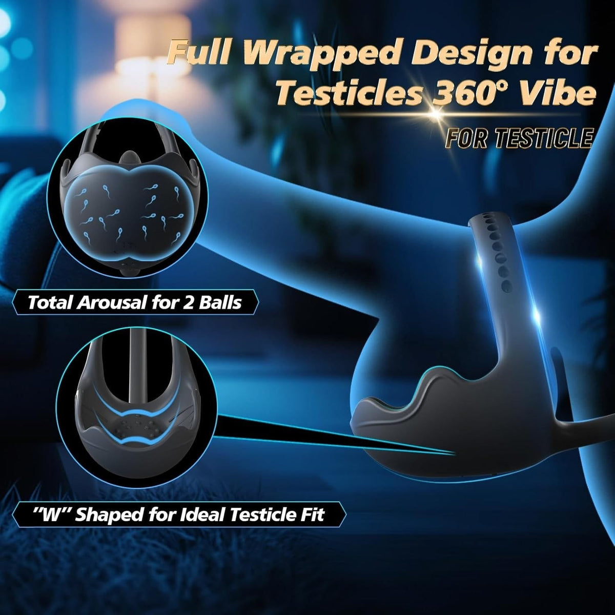 3-in-1 Cock Ring with Anal Stimulator - Vibrating Silicone Ring