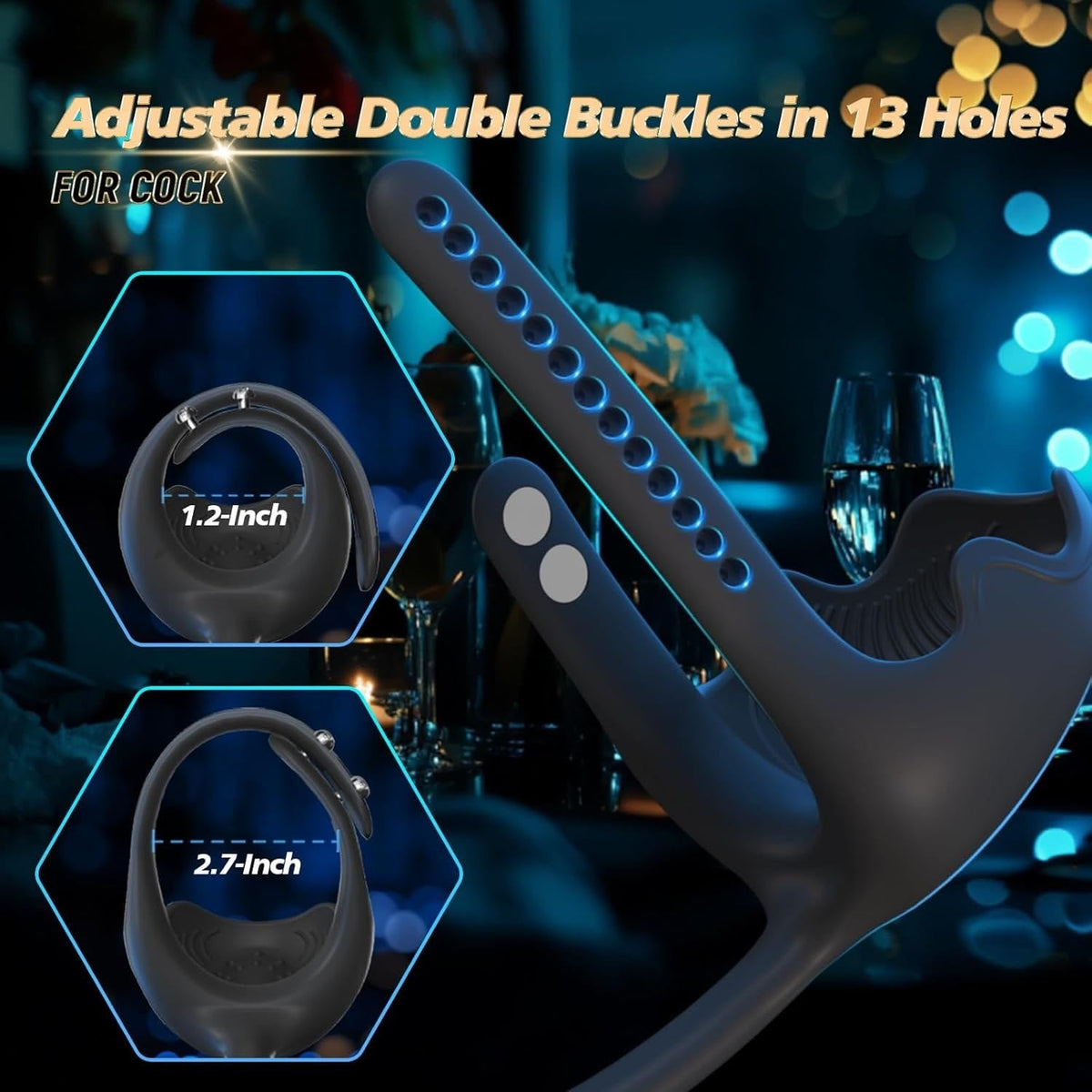 3-in-1 Cock Ring with Anal Stimulator - Vibrating Silicone Ring