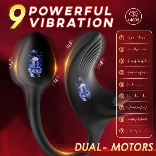 3-in-1 Vibrating Cock Ring - Anal Stimulating Penis Ring