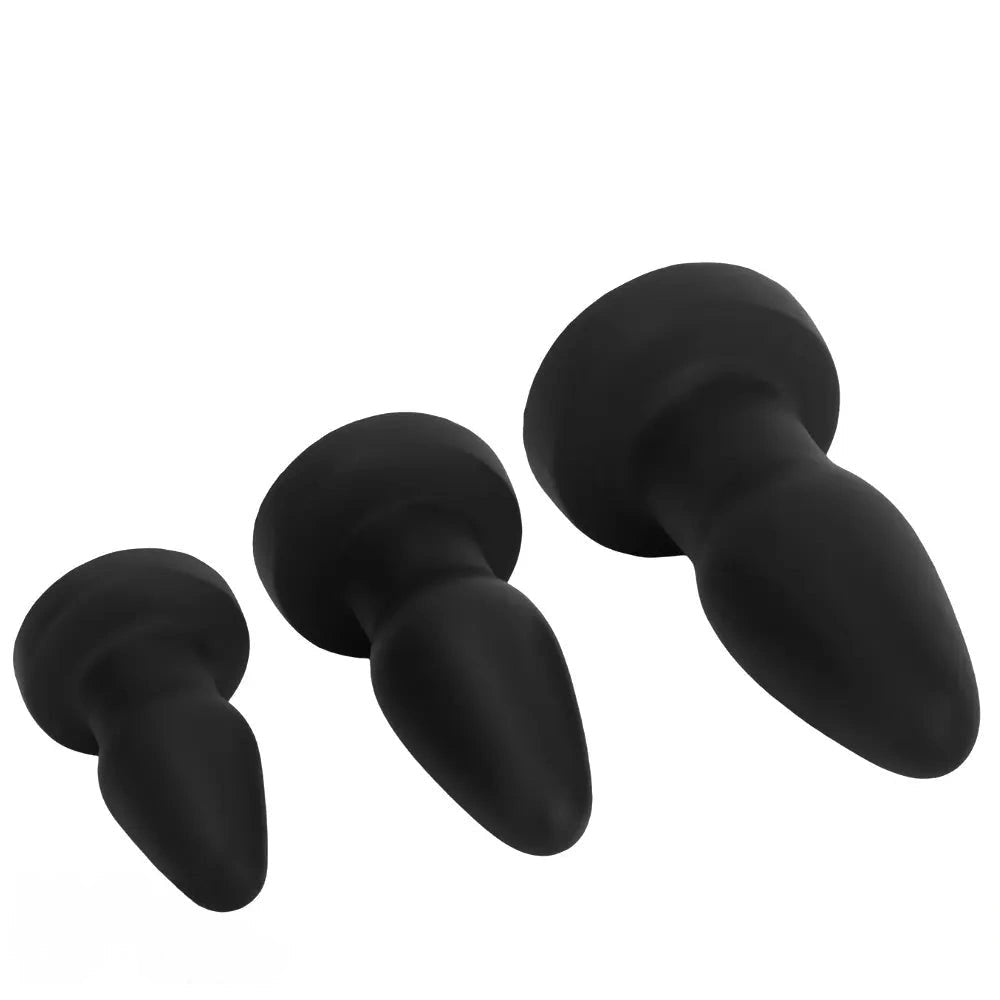 3-Piece Graduated Anal Plug Set - Silicone Butt Plug Kit