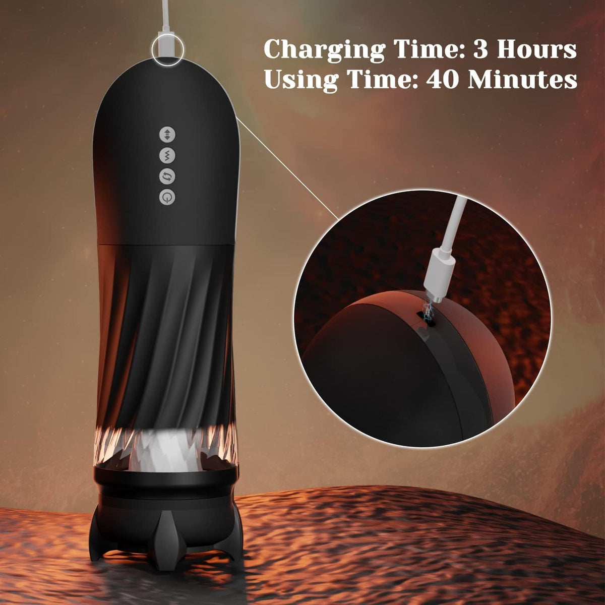 3D Textured Rocket Stroker - Male Masturbator Toy