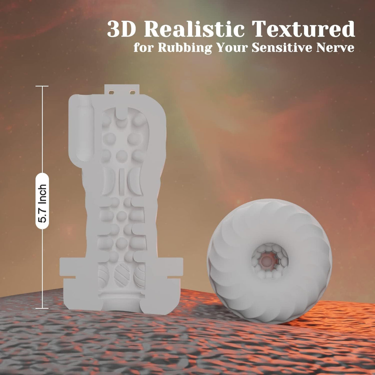 3D Textured Rocket Stroker - Male Masturbator Toy